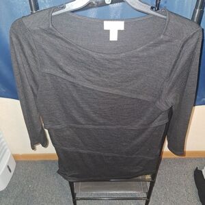 LOFT Black Layered Top